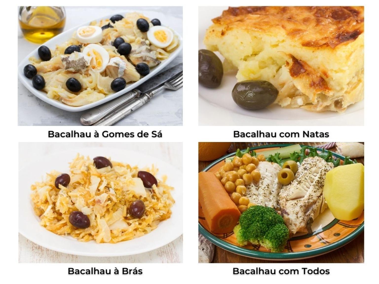 Quatro deliciosos pratos de Bacalhau, uma tradição portuguesa de Natal