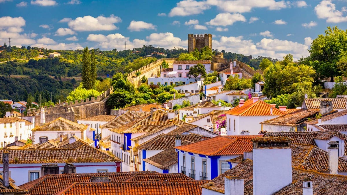 LdVW obidos village view aerial castle