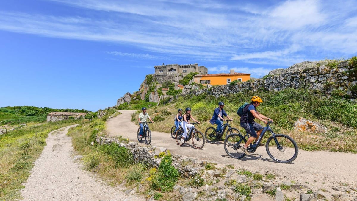 Riding through beautiful countryside trails near Penedo village on the Sintra coast