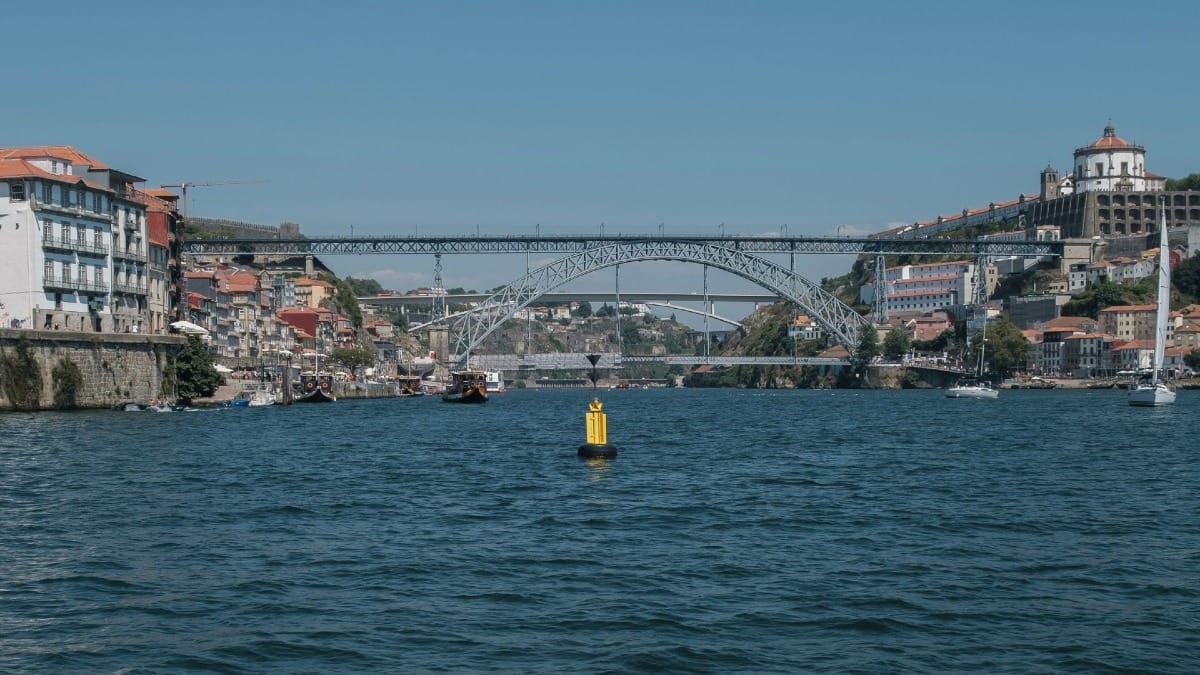 Breathtaking view of Porto, Gaia, and the Luís I Bridge from a private boat cruise on the Douro River
