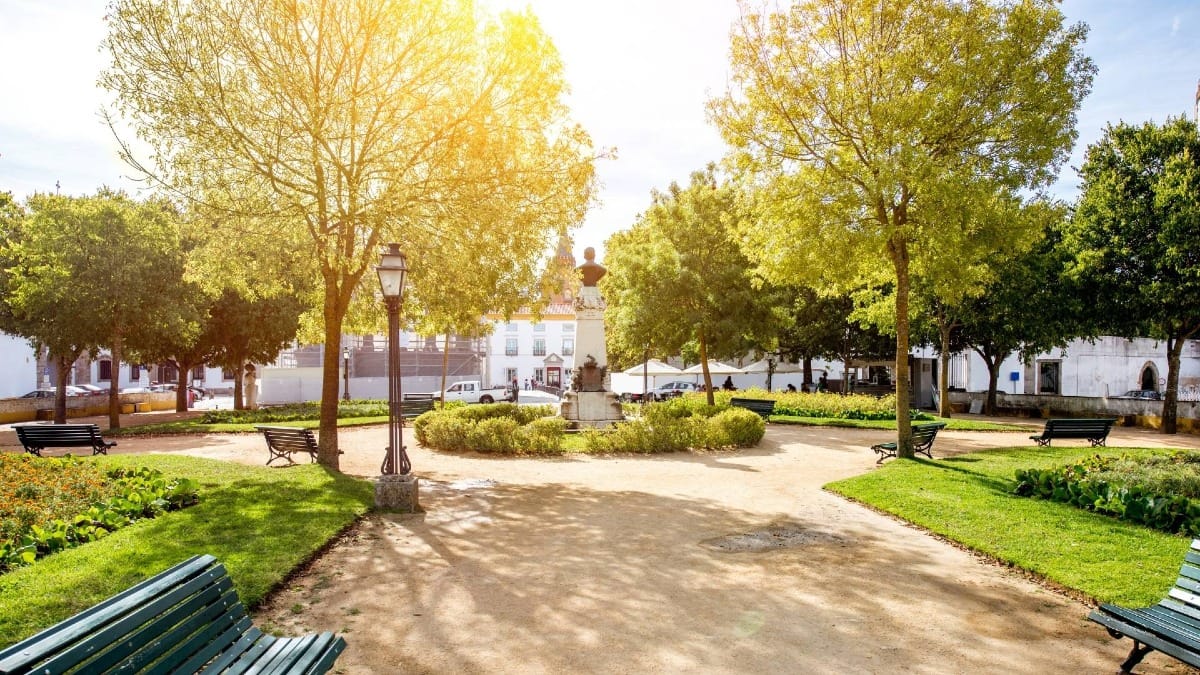 Take a break under the Alentejo sun in the tranquil Diana Garden, a stop on our private tour.