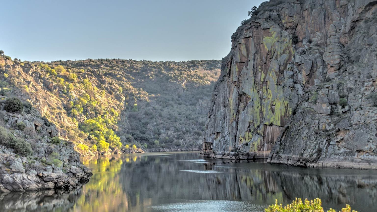 Douro Superior landscape showing rugged terrain and vineyards in the eastern Douro Valley