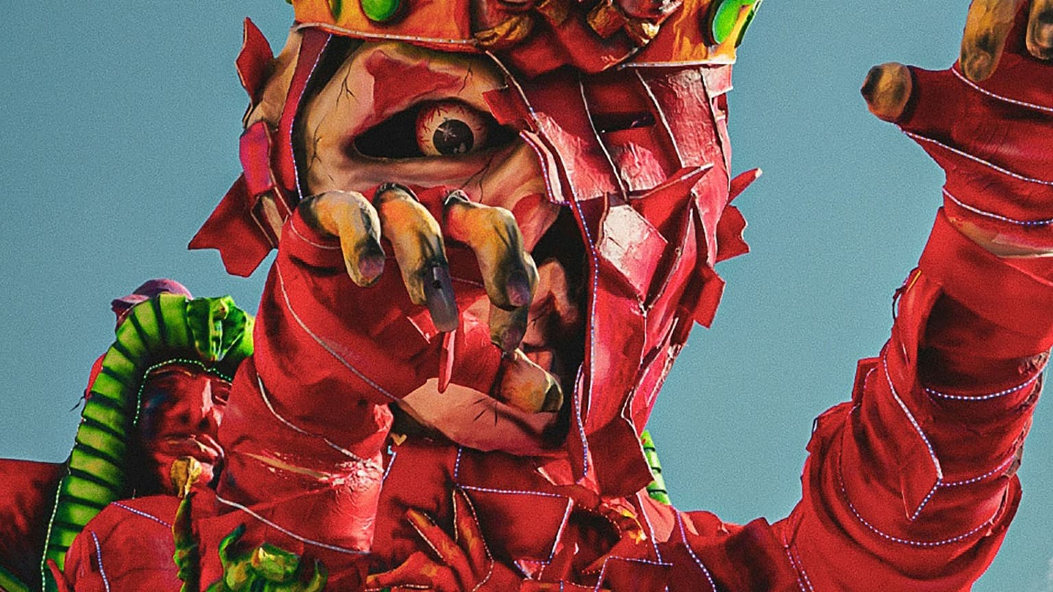 Image d'une marionnette géante, populaire lors des carnavals au Portugal