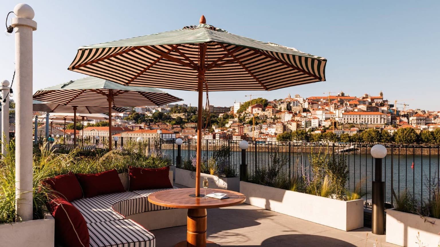 River view from The Rebello Hotel and Spa in Vila Nova de Gaia overlooking Porto
