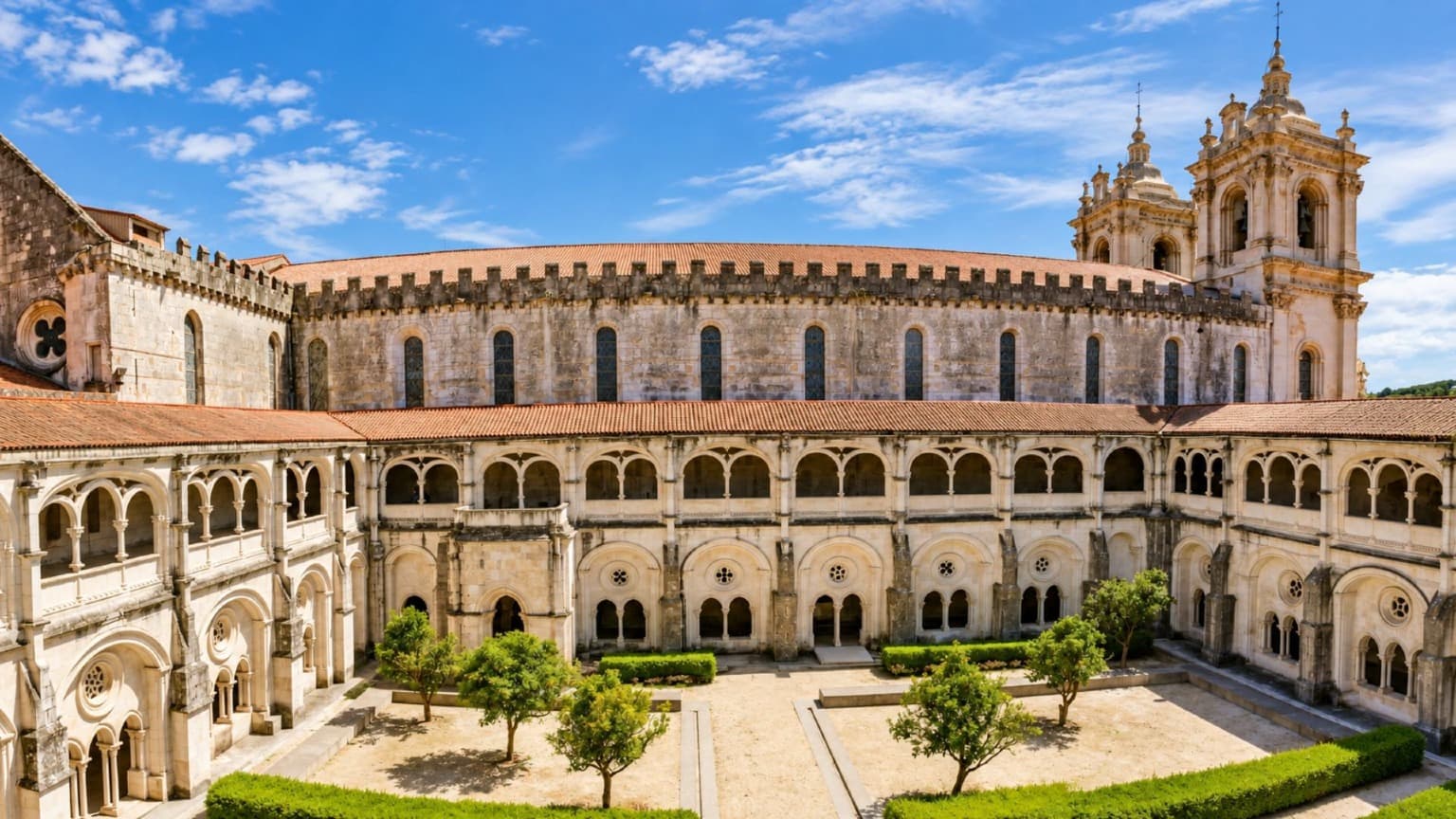 Claustro de D. Dinis inside the Monastery of Alcobaça