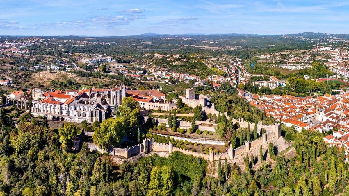 q29q private tomar tour convent of christ castle aerial view