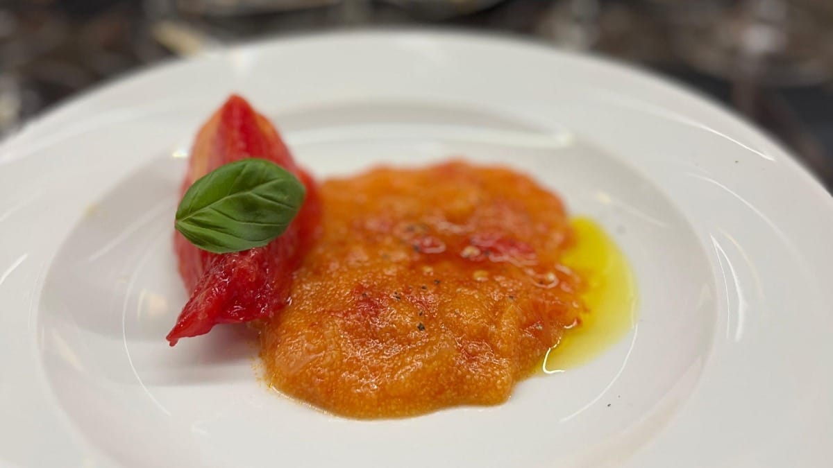Seasonal tomato starter enjoyed as part of our Douro Valley wine tour experience
